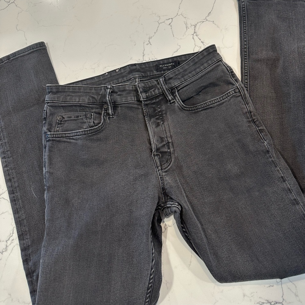 All Saints Charcoal Straight Jeans